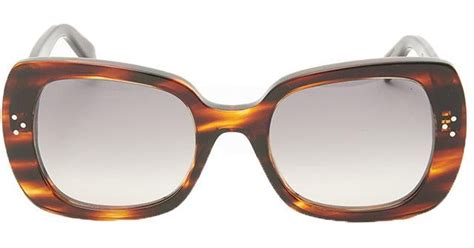 celine square plastic sunglasses havanaa brown|Celine original sunglasses.